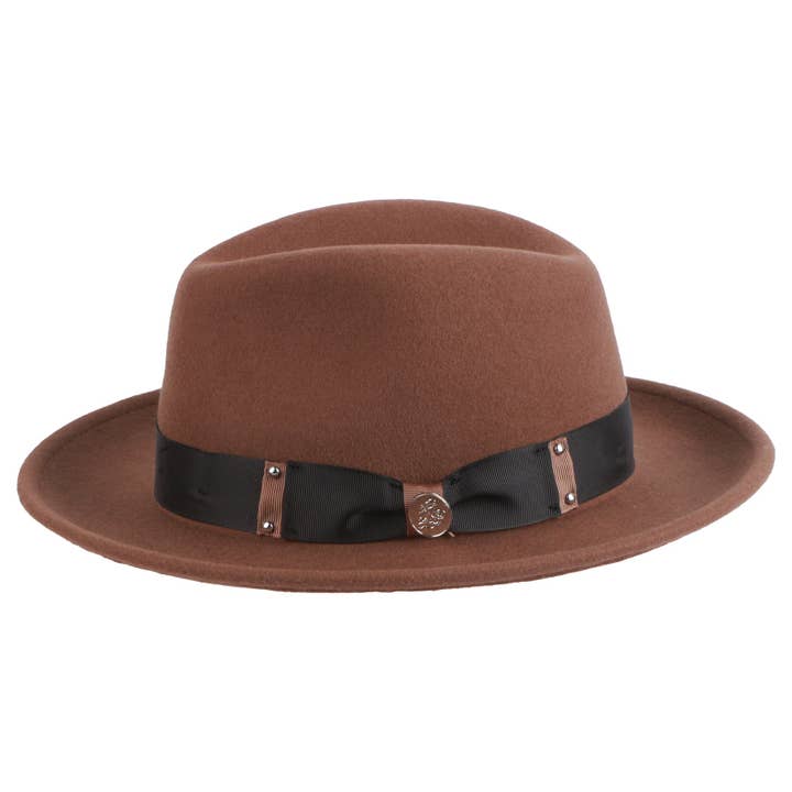 The Brooklyn Fedora | Fine Australian Wool Fedora Hat | Mocha Brown for wholesale by Steven Land