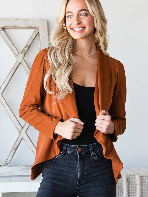 SOLID OPEN BLAZERS for wholesale by Pink Irene Wholesale