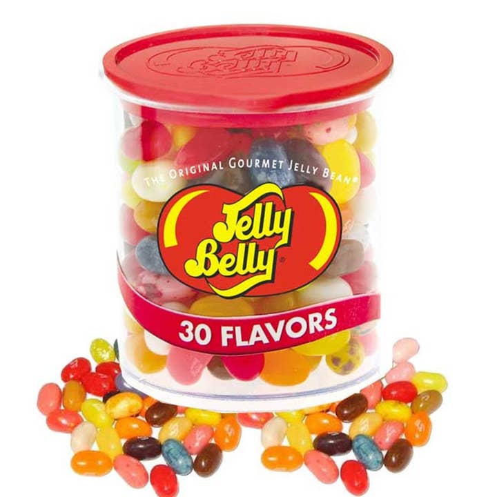 Jelly Belly 30 Flavor Clear Can 7oz - 12ct for wholesale by I Got Your Candy