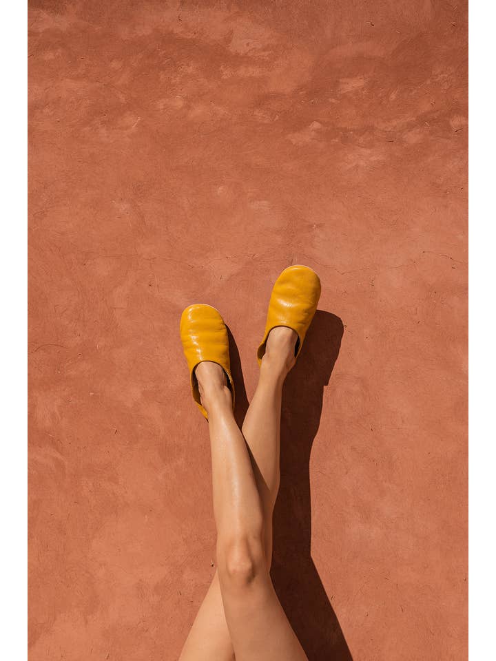 Bohemia Design – wholesale Slippers – Women's – Moroccan Babouche Basic Slippers, Mustard