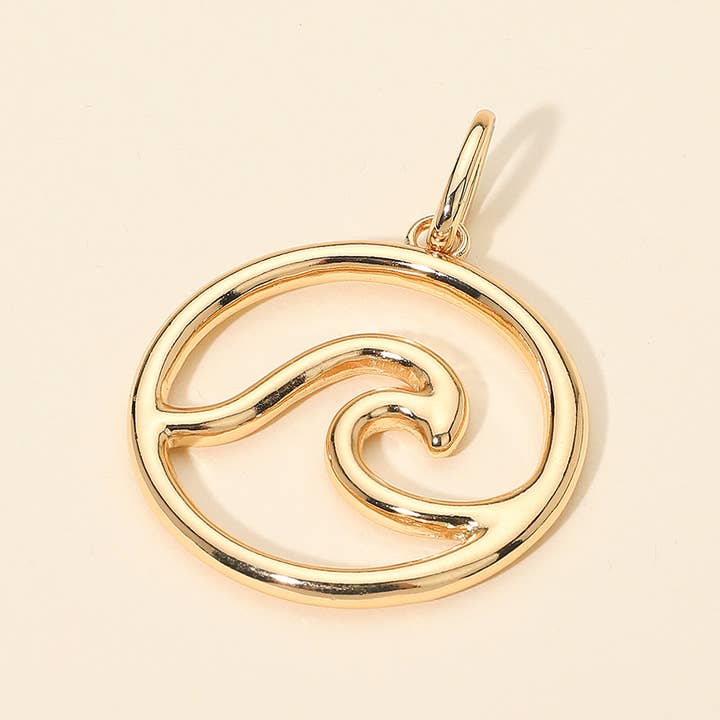 Metal Wave Circle Pendant Charm and other Purchase Wholesale pendants. Free Returns & Net 60 Terms on Faire trending on Faire.