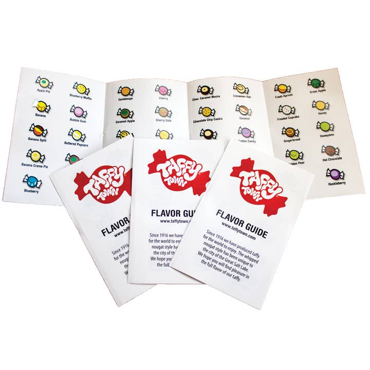 Foldable Flavor Guides for wholesale by Taffy Town
