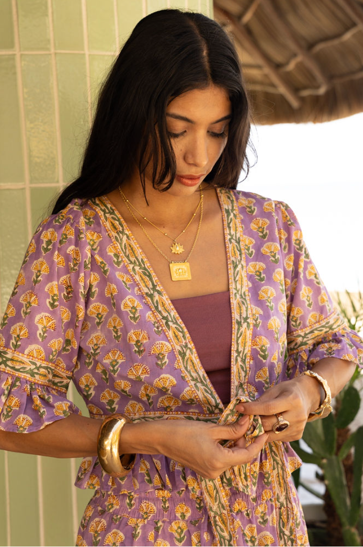 The Fox and The Mermaid - Wholesale Pants - Women's - Block Printed Palazzo Pants and Optional Top (Althea: Iris)9