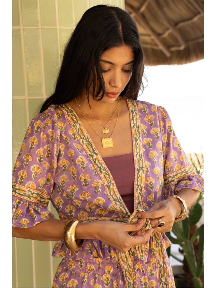 The Fox and The Mermaid - Wholesale Pants - Women's - Block Printed Palazzo Pants and Optional Top (Althea: Iris)9