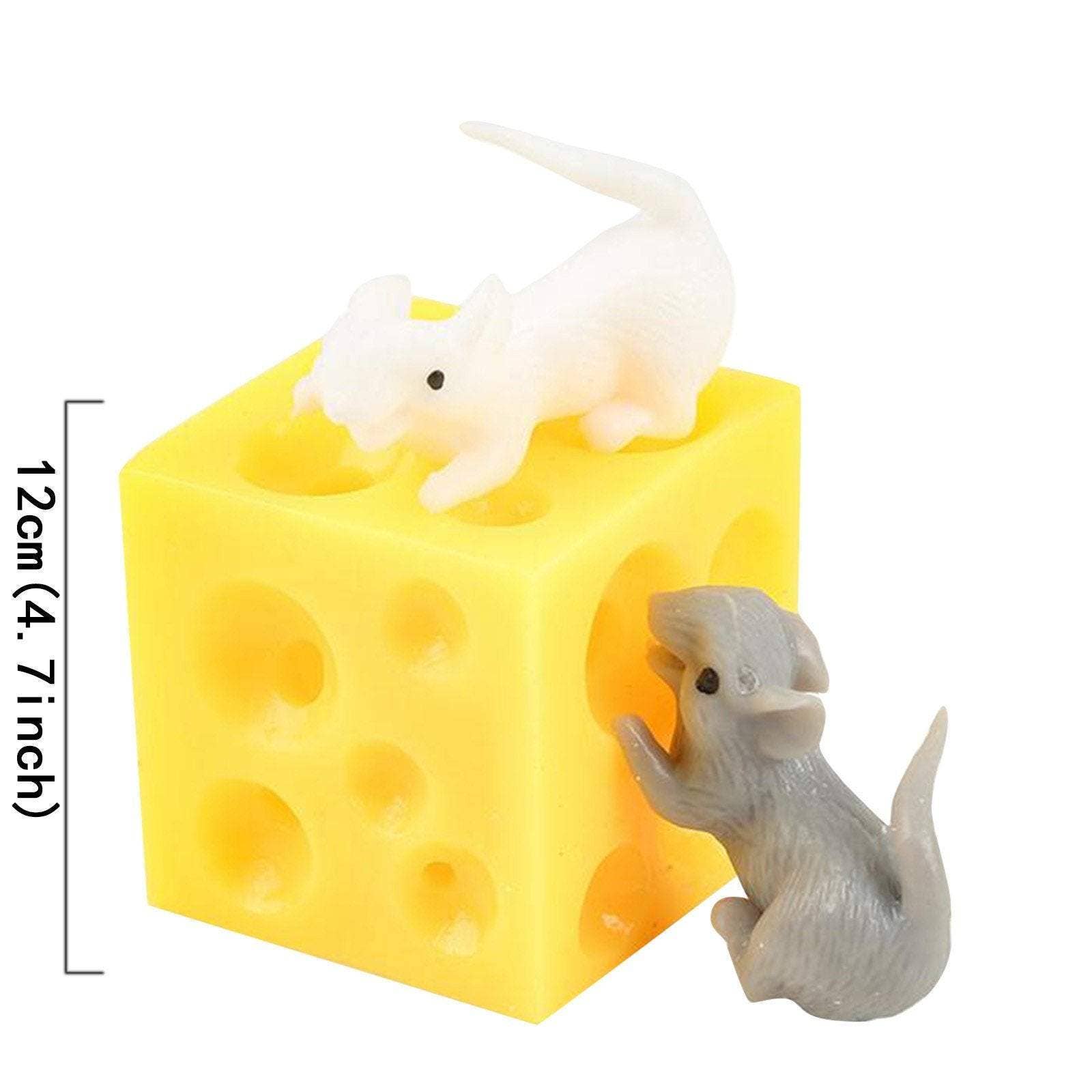 Multicolor Fun Mouse and Cheese Block Squeeze Stress Toy for wholesale on Faire2
