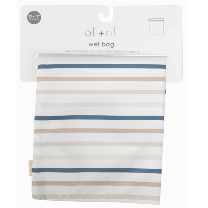 Ali+Oli - Wholesale Wet Bag - Kids & Baby - Dual-Compartment Wet/Dry Bag with Mesh Pocket (Stripes)1