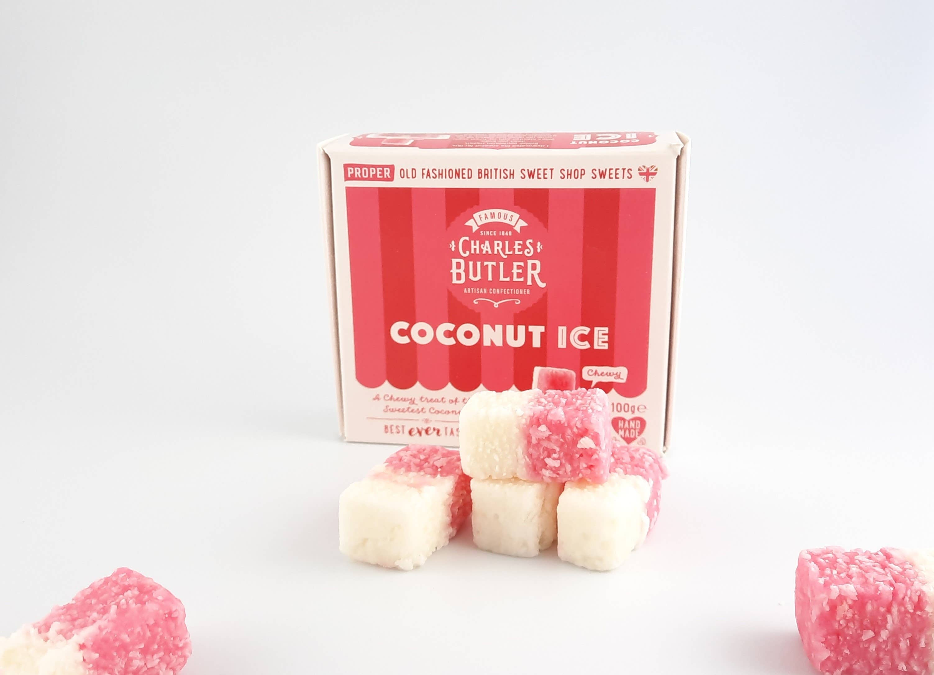 Charles Butler – wholesale Boiled sweets – Charles Butler Coconut Ice 100g2