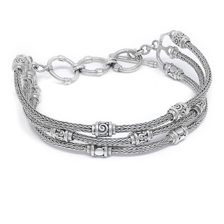 Bracelet à trois maillons en argent sterling pour la vente par SITA