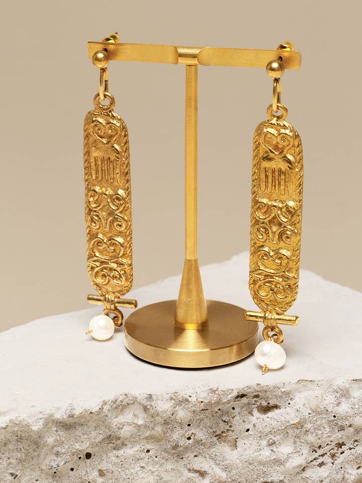 Cartouche Adinkra earrings for wholesale by Dear Katiopae