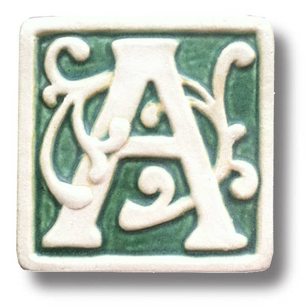Whistling Frog Tile Inc. - Venta al por mayor Azulejos - Azulejo letra A, estilo William Morris 4x4"