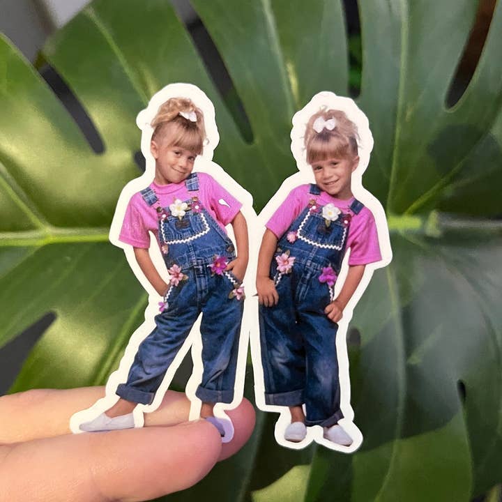 ShopSourSweetener - Wholesale Sticker - Young Mary Kate And Ashley Sticker, 90's Throwback Cartoon