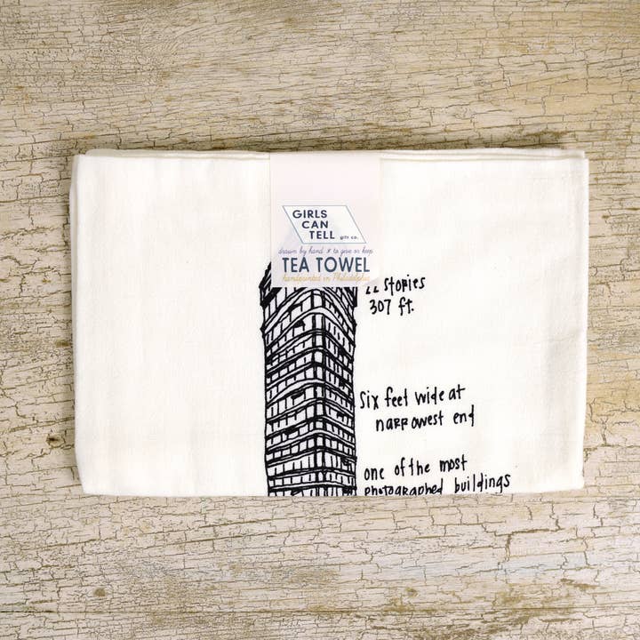 Flatiron Building Tea Towel | kitchen | flour sack | dish for wholesale by Girls Can Tell