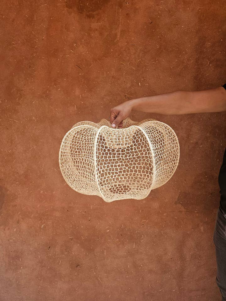 Handwoven Raffia Pendant Lampshade Set – Boho Style for wholesale by martitec