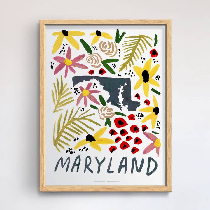 Maryland American Gouache Print for wholesale by 50 States of Beauty