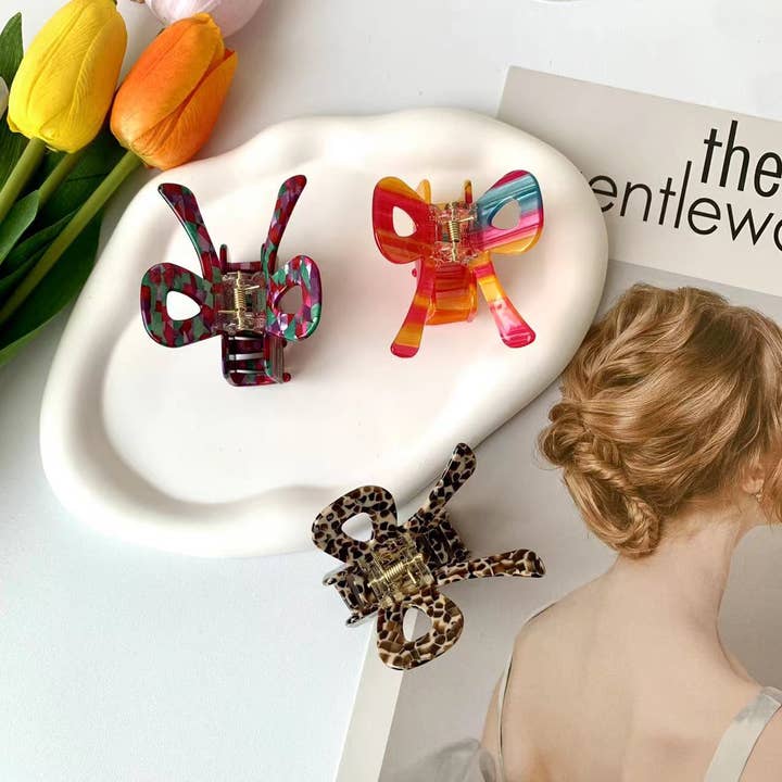 Dipped Shop - Wholesale Hair Clip - Women's - Colorful Bow Knot Cute Sweet Hair Claws DPC1706