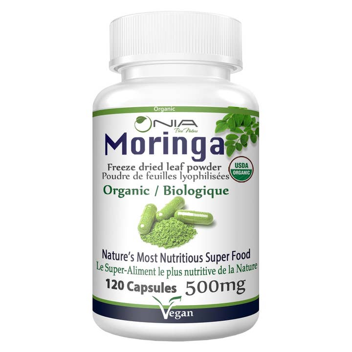 Nia Pure Nature Inc. - Wholesale Oral Supplement/Vitamin - Organic Moringa Capsules - 120 Veg Cap