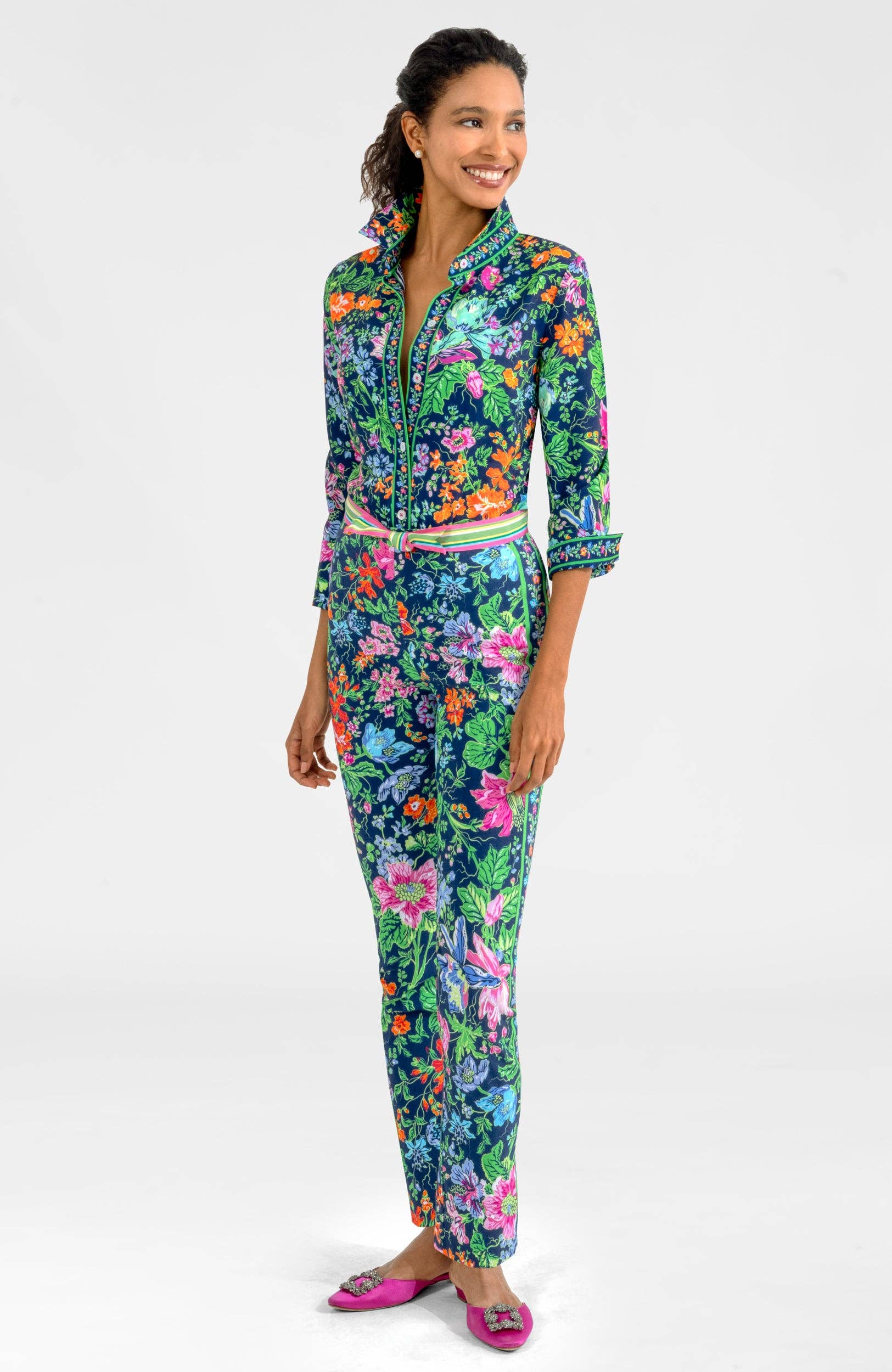 Gretchen Scott LLC - Wholesale Button Down Shirt - Women's - Boyfriend Shirt - English Garden17