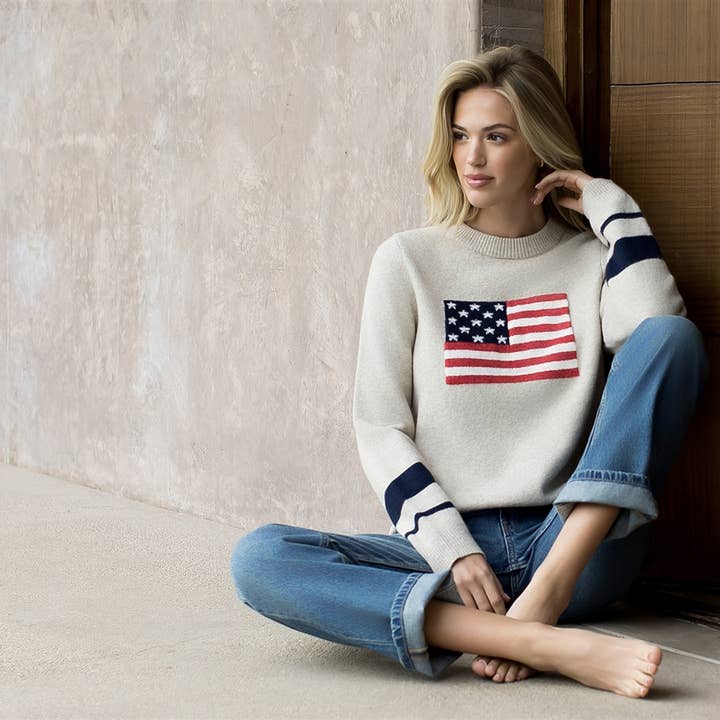 THML - Wholesale Knit Sweater - Women's - Knit Flag Detailed Sweater8