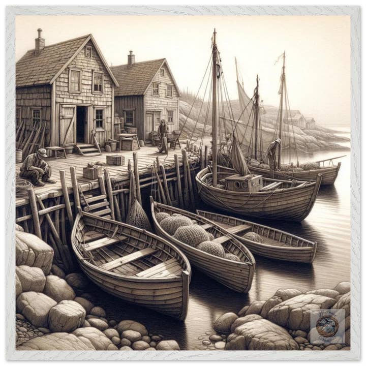 Misty Harbour: Tranquillo Villaggio di Pescatori all'Alba per la vendita all'ingrosso da parte di Driftwood Creations