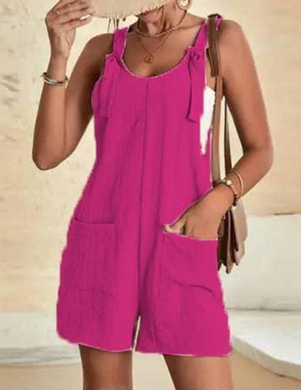 Sweetkama - Wholesale Romper - Women's - Summer Solid Color Romper Poocket Women Jumpsuit SKJ23278