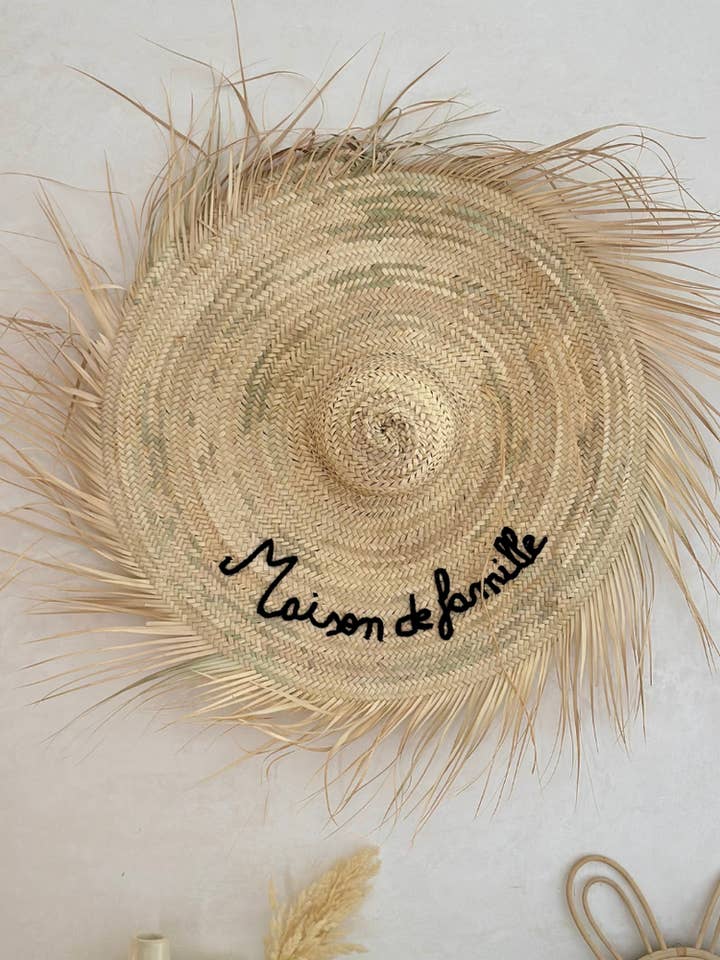 Personalised wall hat - DECORATIVE STRAW HAT - Moroccan hat for wholesale by Mikwi