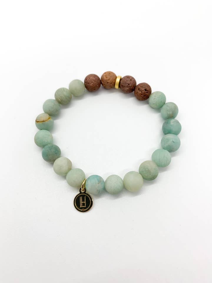 Amazonite Lava Diffuser Bracelet for wholesale by Lovers and Heroes