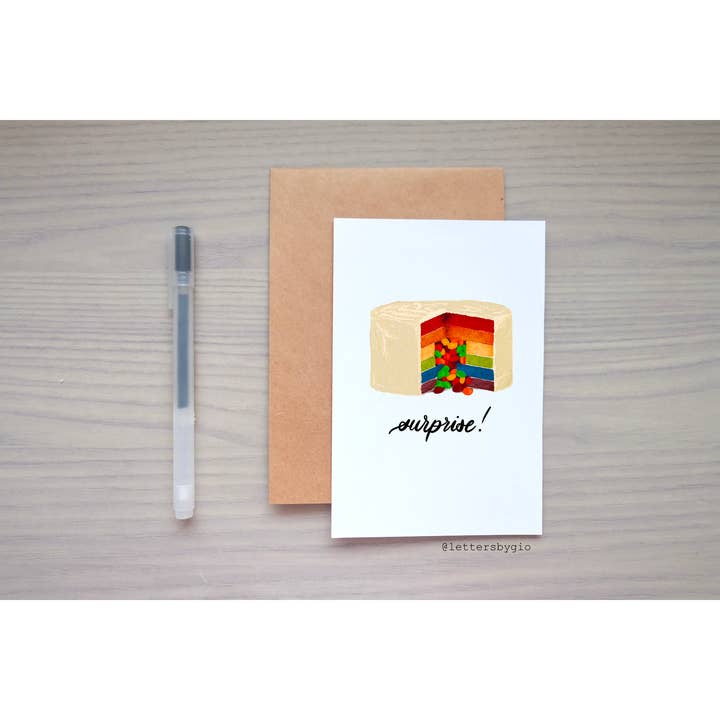 Surprise Cake Greeting Card for wholesale by Lettersbygio