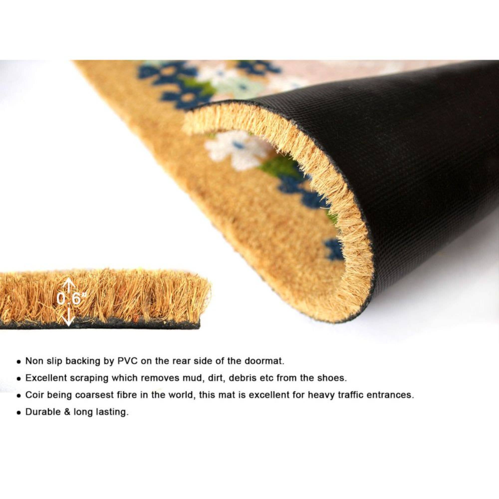 RugSmith – wholesale Door mat – RugSmith Tufted Home Mason Jar Coir Doormat, 18" x 30"3