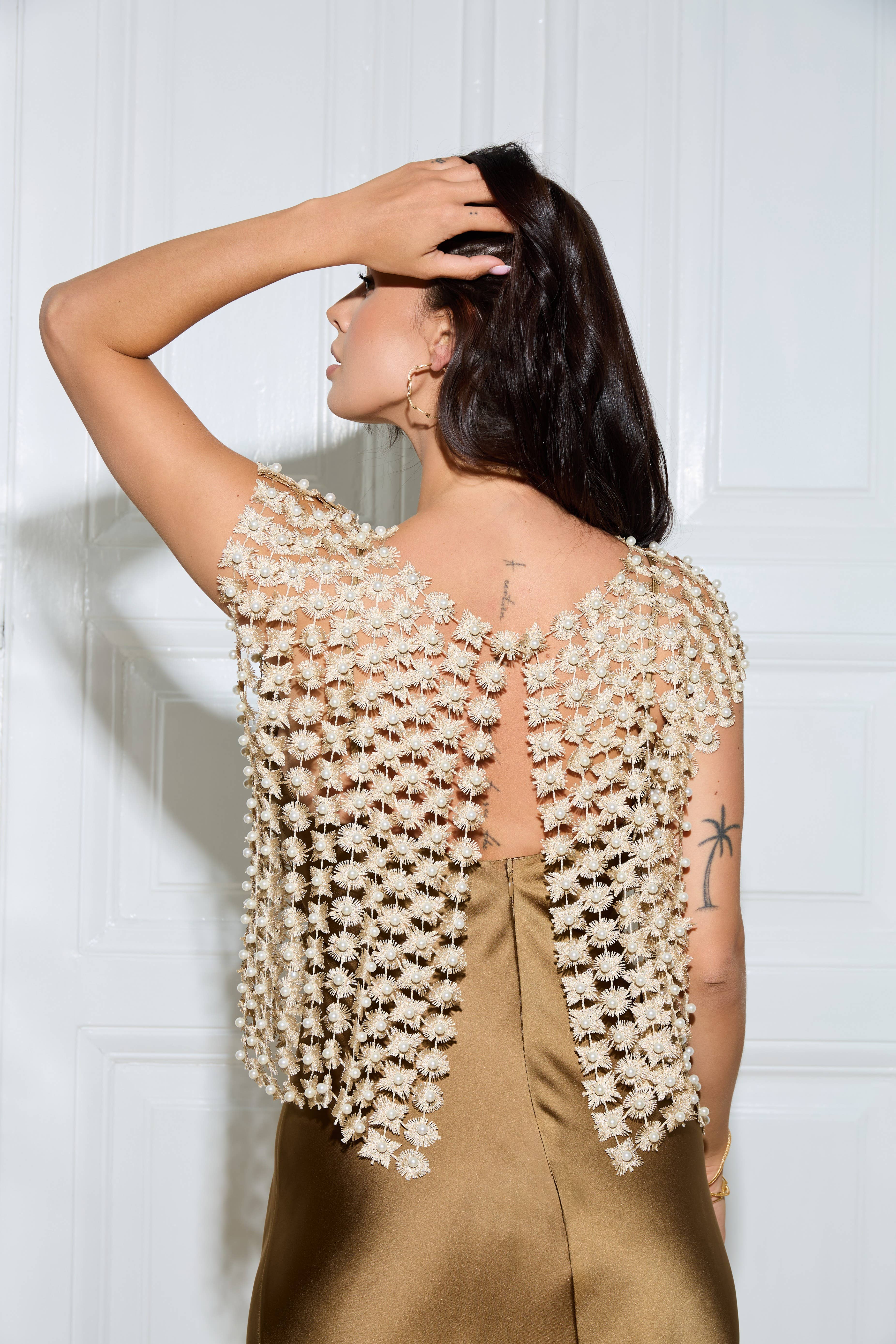 SAACHI - Wholesale Blouse - Women's - Floral Shell Pearl Capelet8