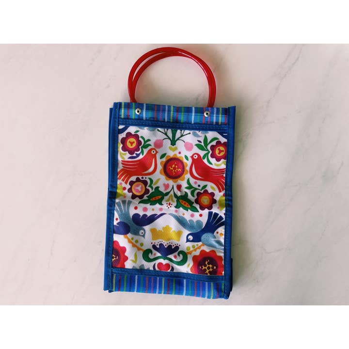 Mexican Birds Plastic Tote Purse 12 x 8 in for wholesale by Pura Vida