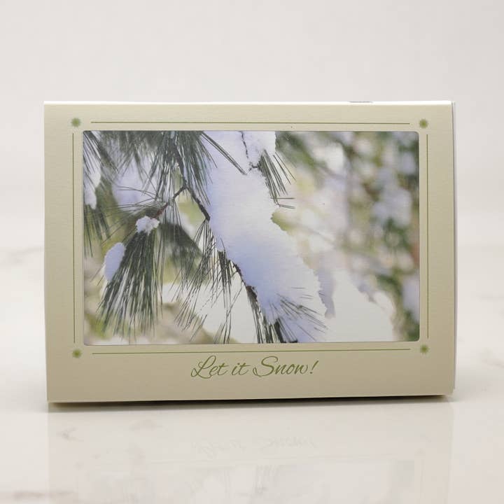 Box of 10 Let it Snow Blank Note Cards for wholesale by New England Prints