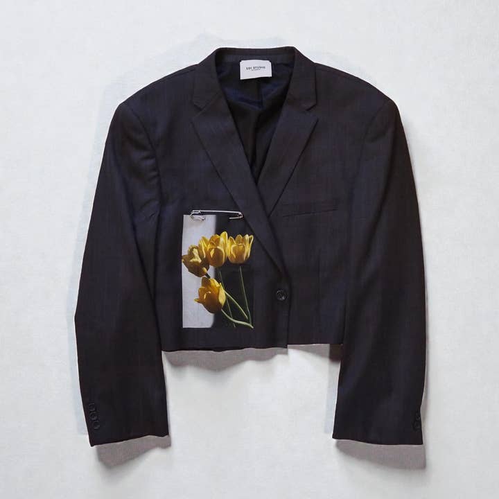 Casaco 'Tulipas Amarelas' Impresso Reformulado por atacado de SOI STUDIO