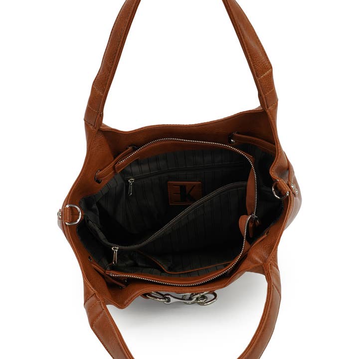 HJS - Vente Porte-document – femme - Sac à bandoulière 'PAIGE' - Élégant sac avec détail chaîne12