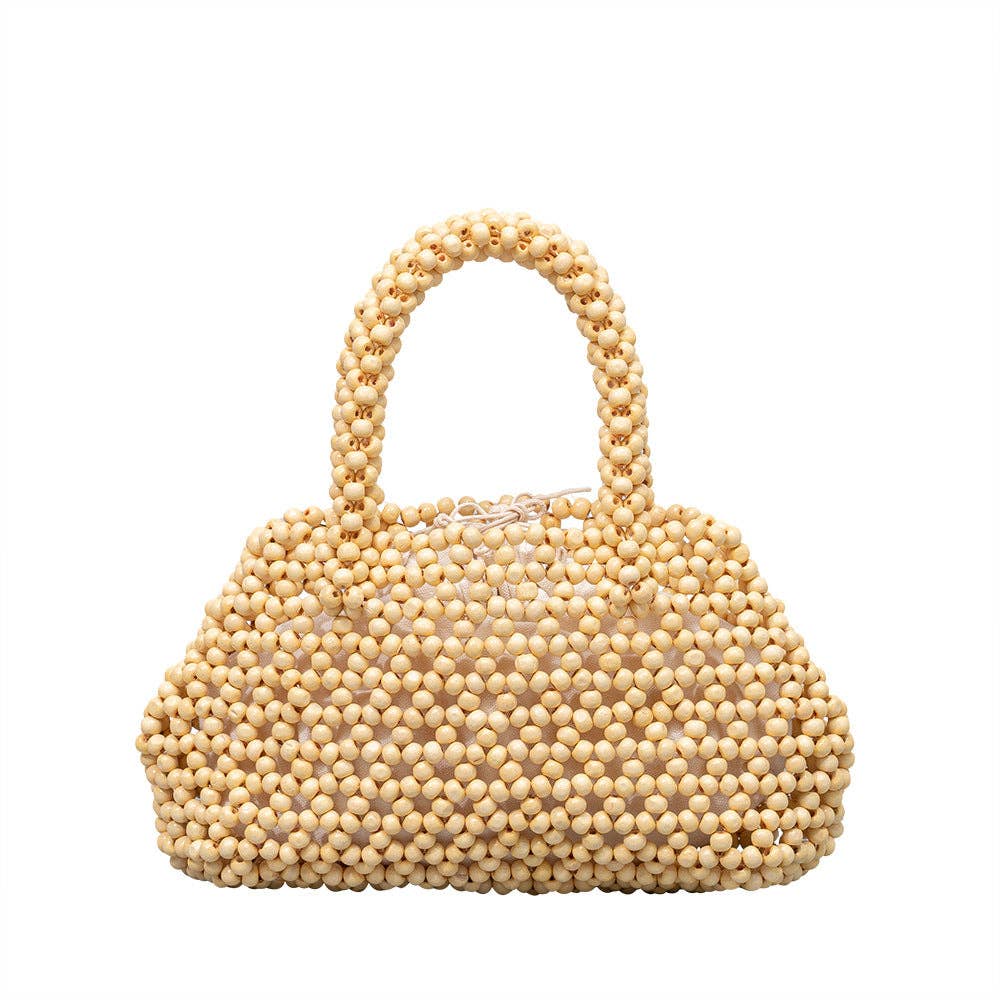 Dipped Shop - Wholesale Top Handle Bag - Women's - Handmade Wooden Bead Handbags DPFB06096