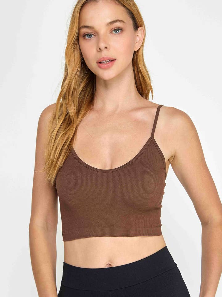 Ribbed Seamless Adjustable Strap Cami Top for wholesale by ONFABRIS