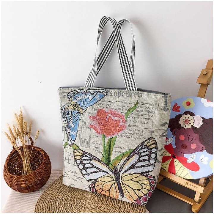 ACCITY - Wholesale Tote Bag - Women's - LARGE CAPACITY ETHNIC STYL CANVAS SHOULDER TOTE BAG_CWAB16702