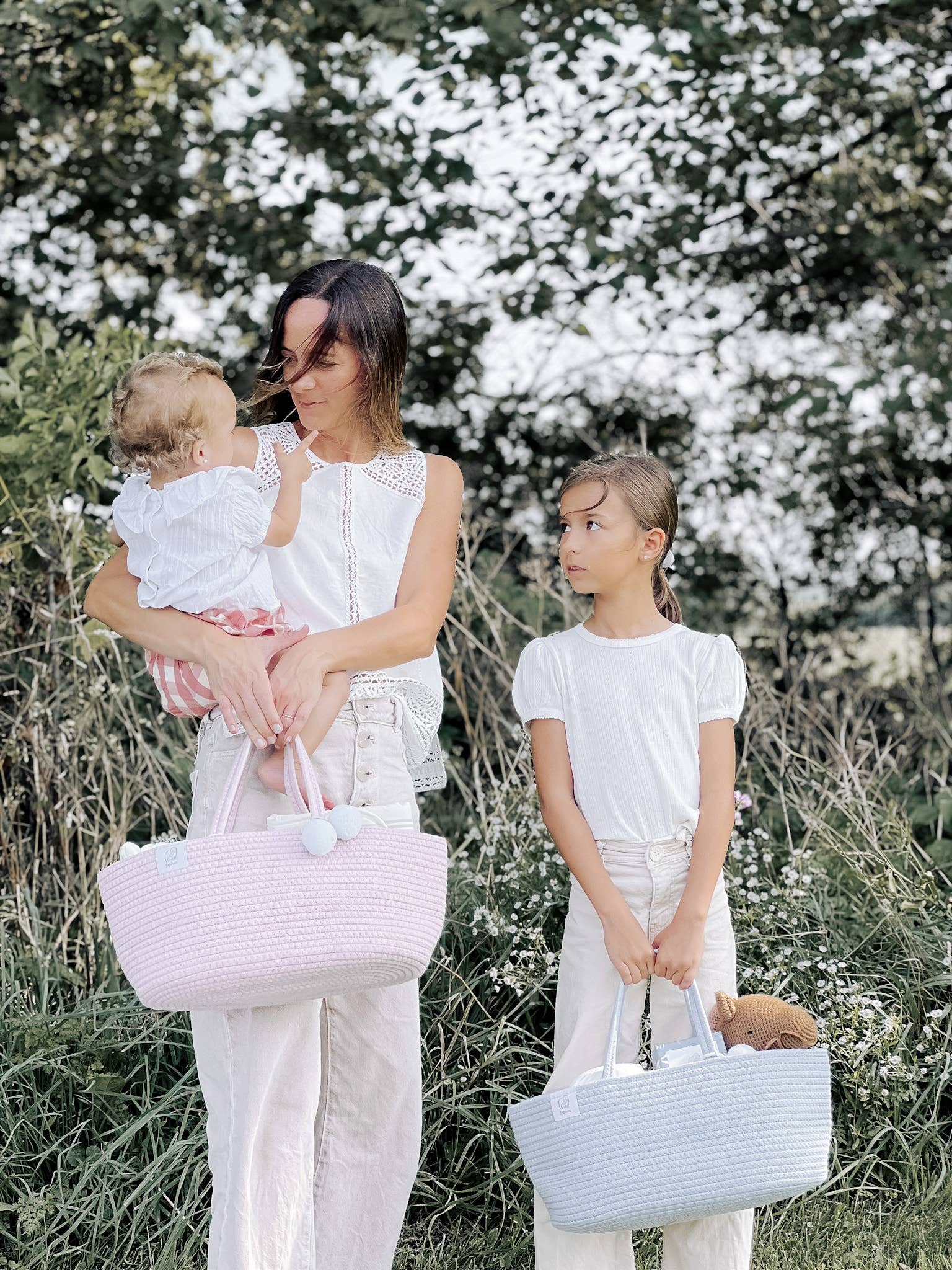 Fephas - Wholesale Diaper Caddy - Baby - Rope Diaper Caddy | Misty Blue11