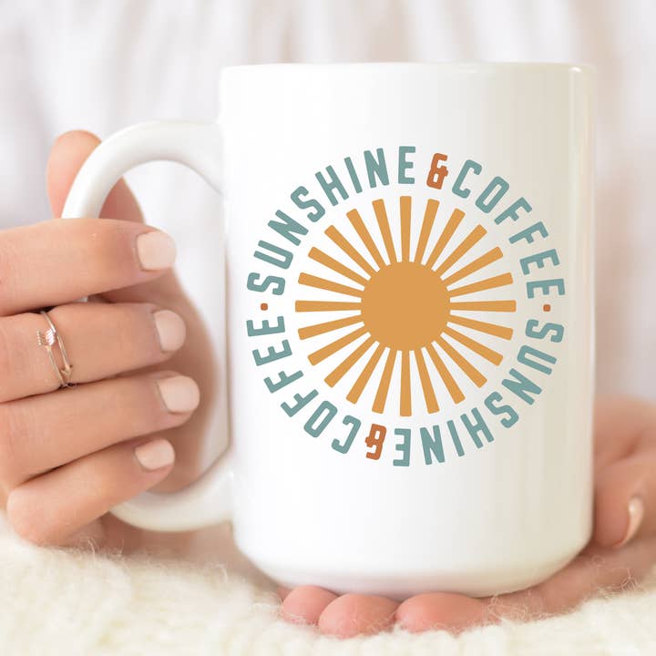 SUNSHINE AND COFFEE (MULTIPLE STYLES) SUMMER, FUN, POSITIVE for wholesale by From Us To You Co. Handmade Goods