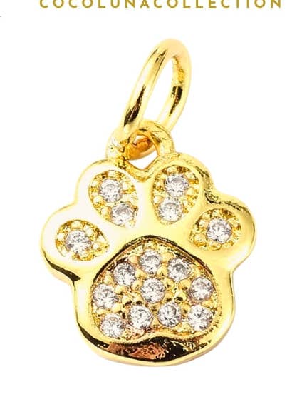 Diamanten hondenpoot bedel | Coco Luna Collection voor wholesale door Coco Luna Collection