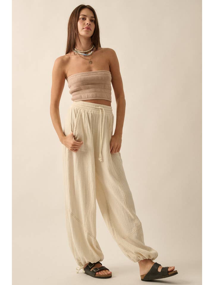 Promesa USA - Wholesale Pants - Women's - Mineral Washed Crinkle Cotton Parachute Pants18