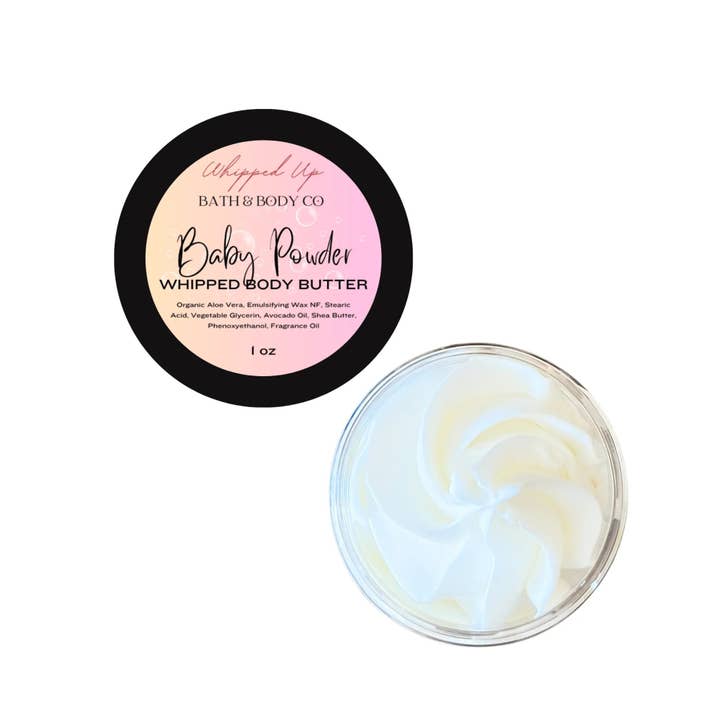 Baby Powder Whipped Body Butter for wholesale by Whipped Up Bath and Body Co