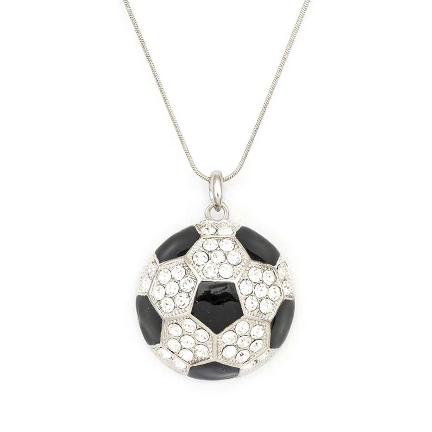 LA Jewelry Plaza – Großhandel Kette mit Anhänger/Charm – Halskette mit Fußball-Anhänger aus Kristall0