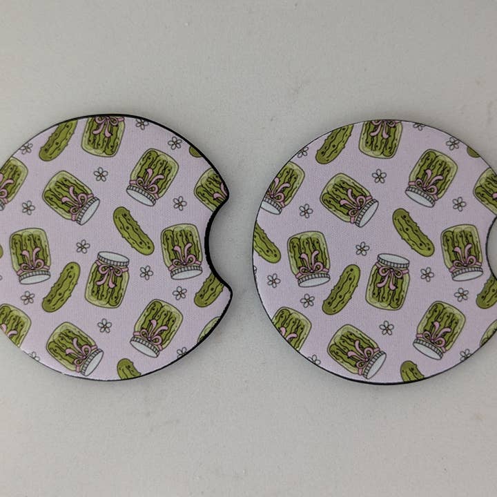 Sweet Bean Candle Collective - Wholesale Car Coaster - Women's - Pickle Lover Girls Coquette Car Coasters2