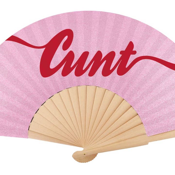 Fantastico Fans - Wholesale Handheld Folding Fan - Cunt Script  23cm fan