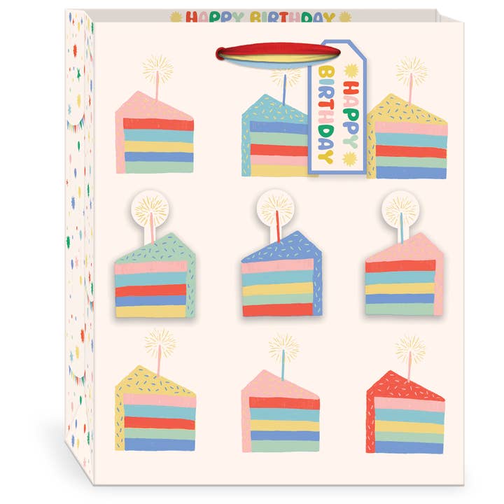Birthday Brights Cake Slices Large Vertical Bag for wholesale by Punch Studio