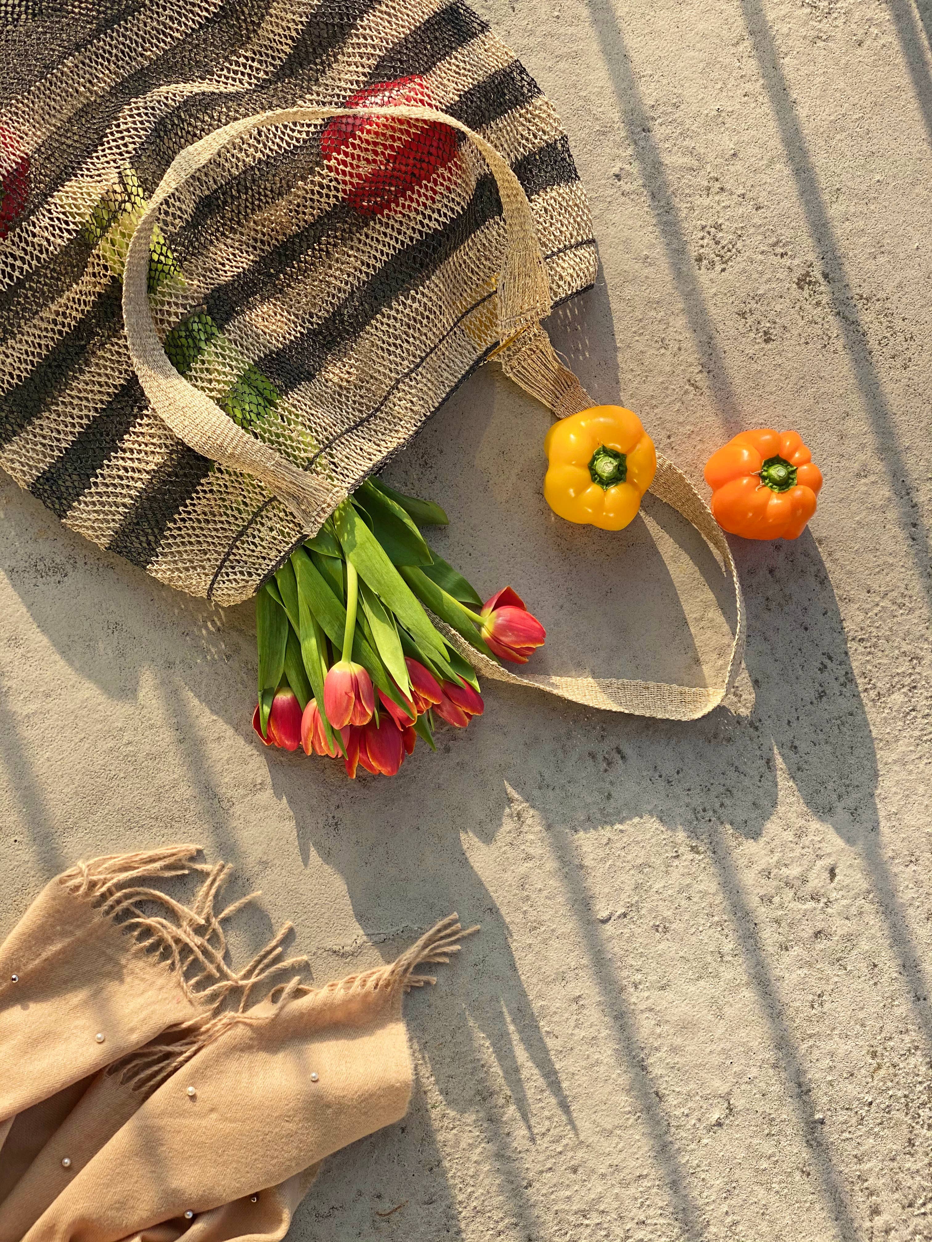 A Million Elephants - Wholesale Tote Bag - Women's - Natural Vine Tote Bag - Stripe2