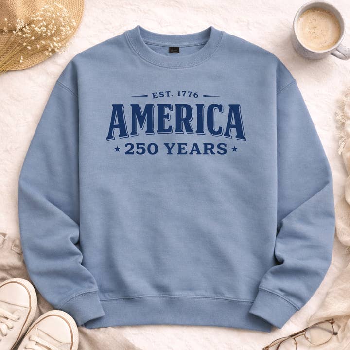 Amerika 250 År Sweatshirt for engroshandel hos Desert City Clothing Co.