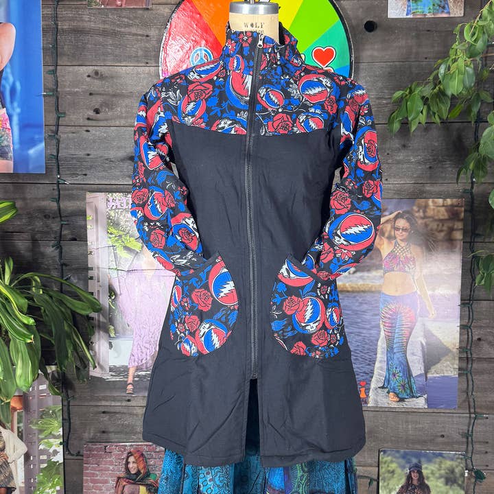 Bomuld Stonewash Fleecefôret lang jakke Solid & Multi for engroshandel hos Jayli Clothing