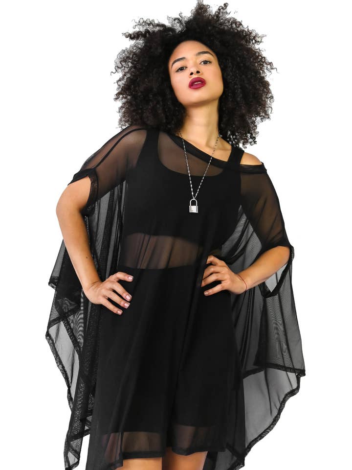 Mesh Rhiannon Flowing Tunic Top for wholesale by Foxblood