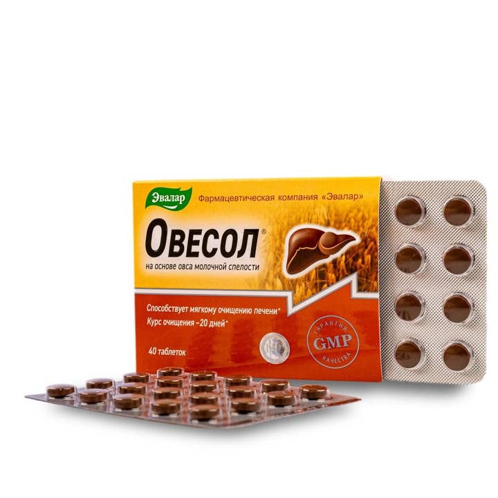 SiberianGreen - Vendita all'ingrosso Vitamine/integratori orali - Estratto di avena con erbe di Evalar Ovesol 40 compresse